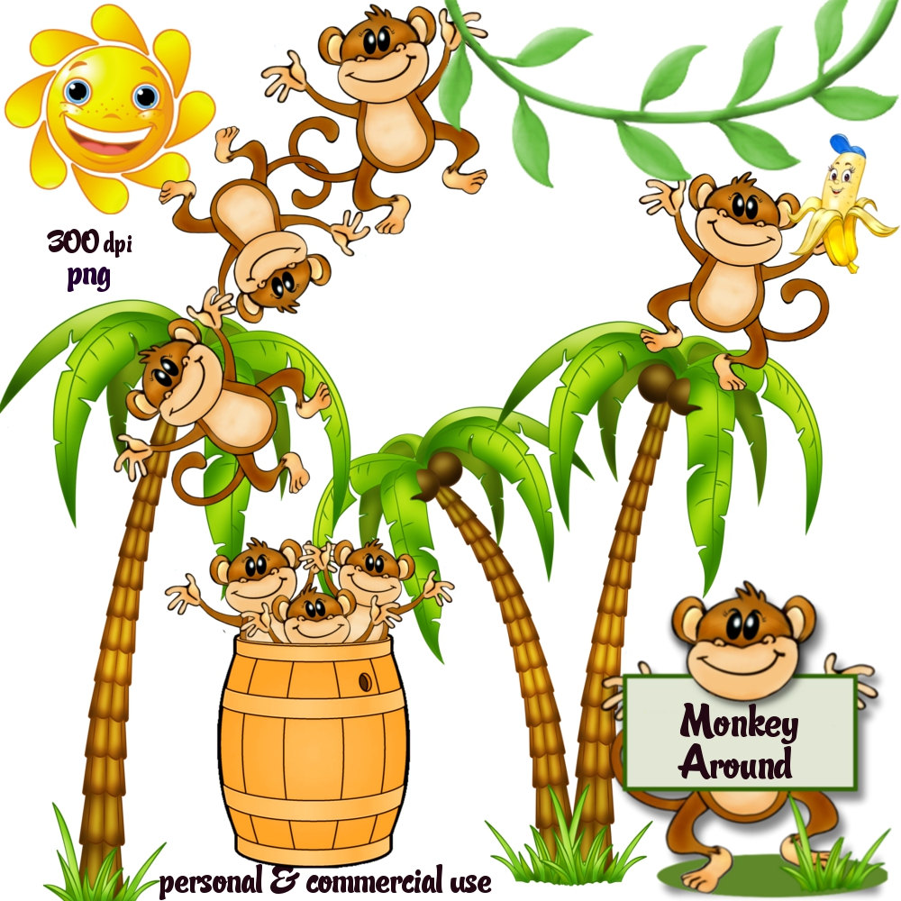 Monkey In Tree Clipart.