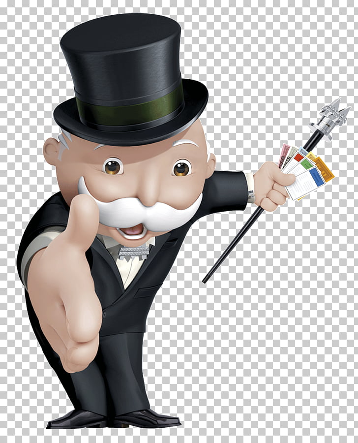 Mr Monopoly, magician holding cards illustration PNG clipart.