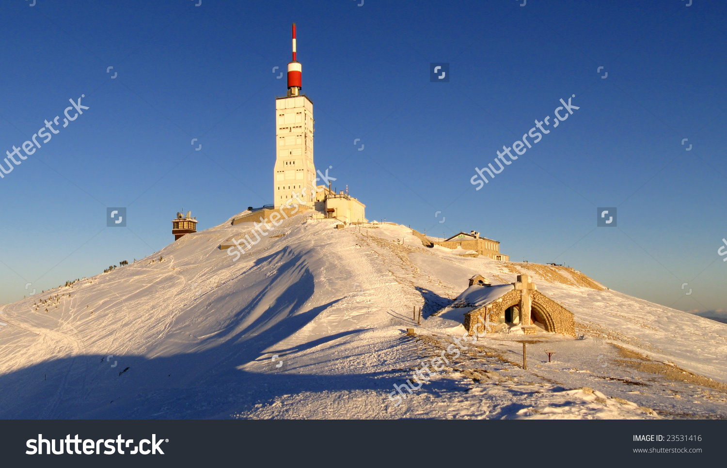 Dusk In Winter At Mont Ventoux Summit Stock Photo 23531416.