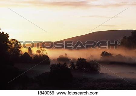 Stock Images of Early Morning Mist, Glendalough, Co Wicklow.