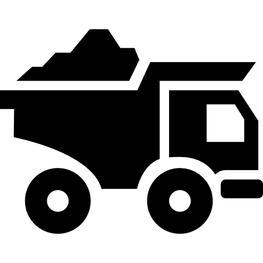 Truck transport with construction materials Icons.