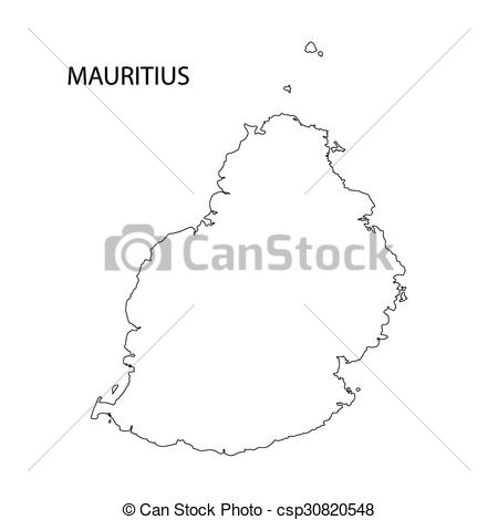 Mauritius Black And White Clipart.