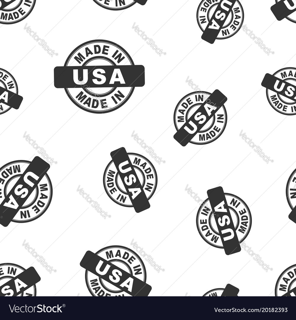 Made in usa stamp seamless pattern background.