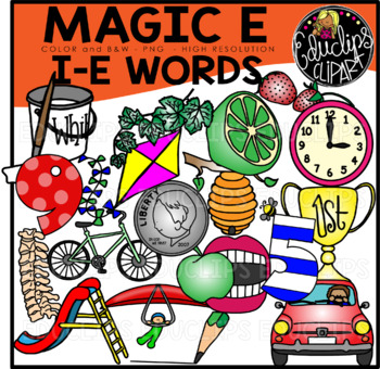 \'Magic e\' i_e Words Clip Art Bundle {Educlips Clipart}.