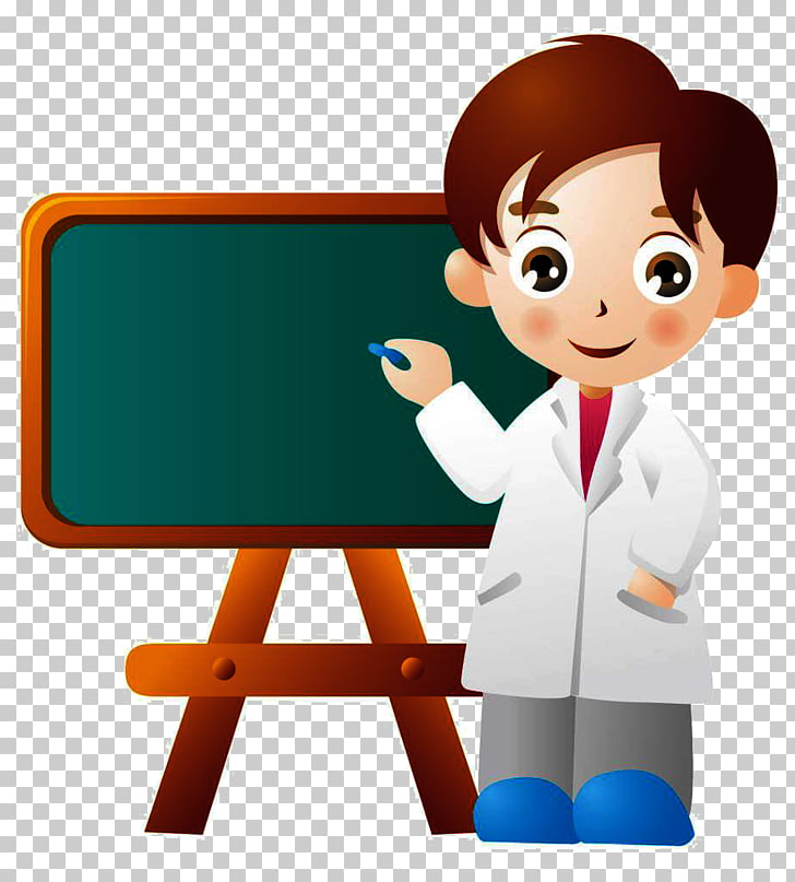 Teacher Cartoon Male, Cartoon doctor, professor beside.