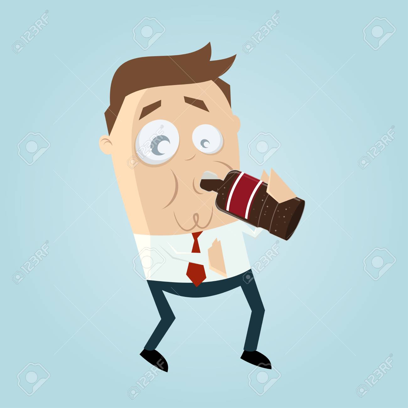 clipart of a man drinking cola.