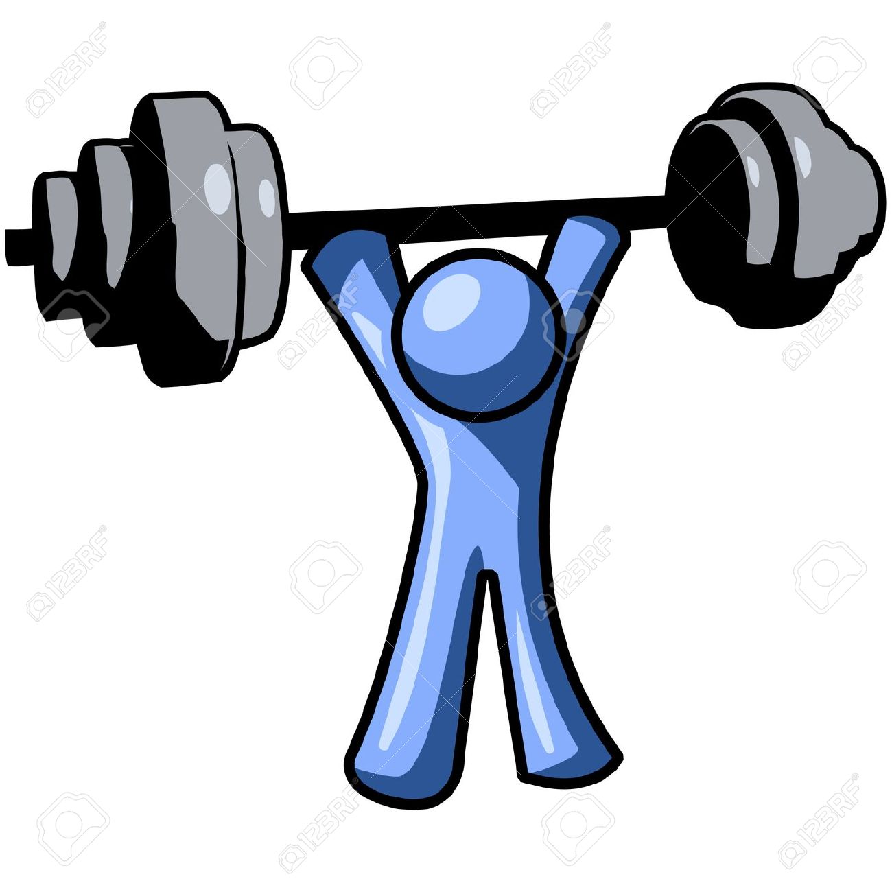 Man lifting barbells clipart.