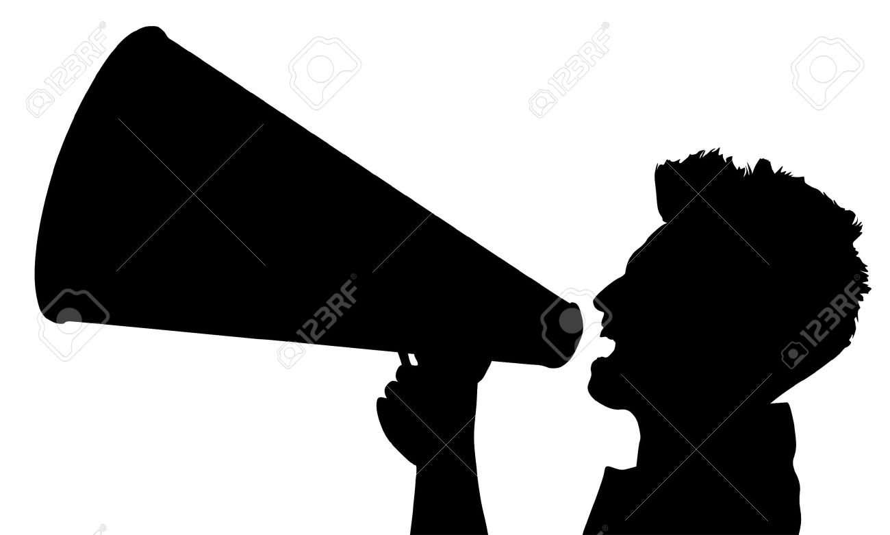 Guy With Megaphone Clipart.