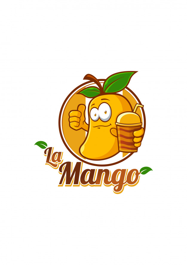 Mango juice mascot logo vector Vector.