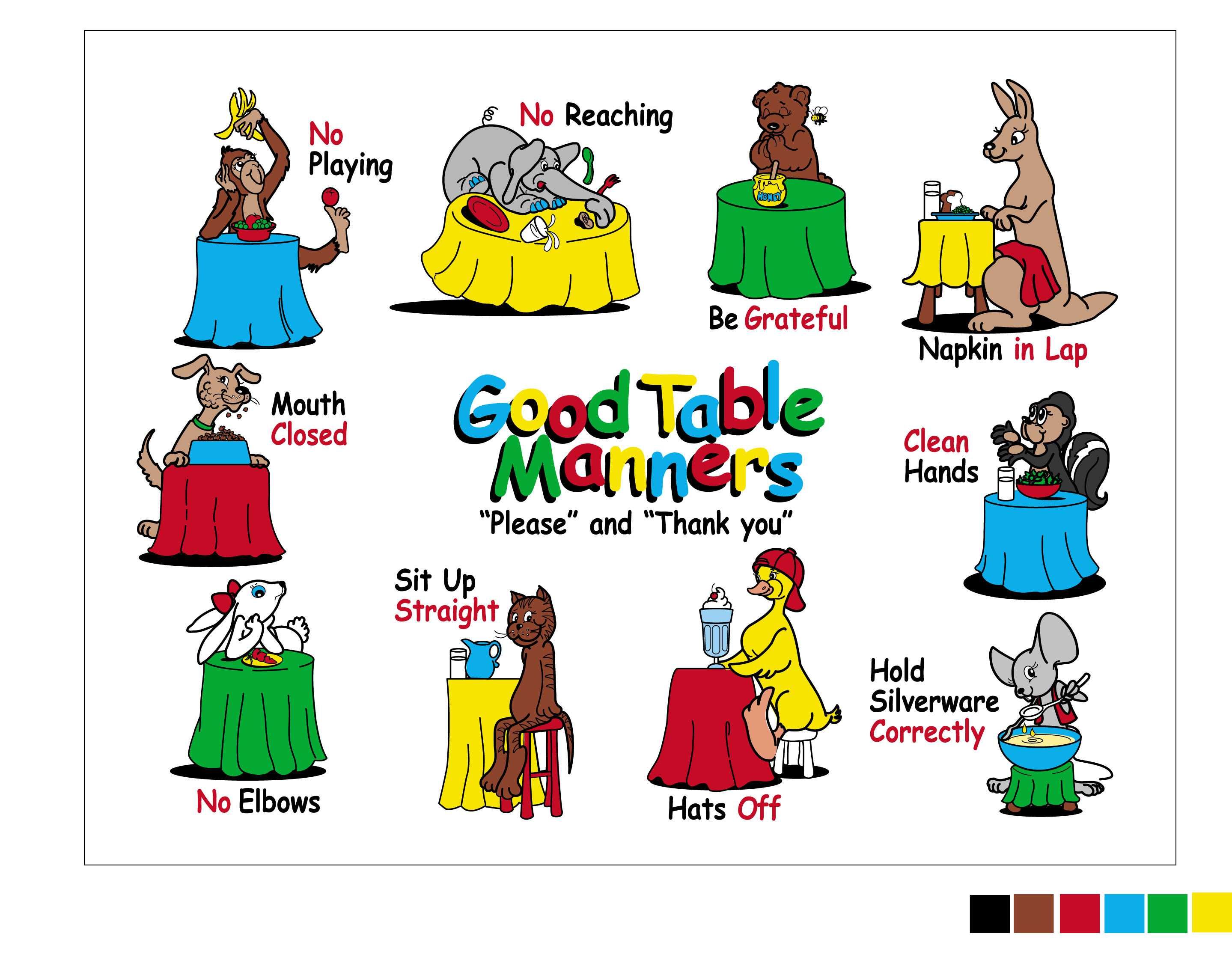 The Good Table Manners Placemat for teaching 3.