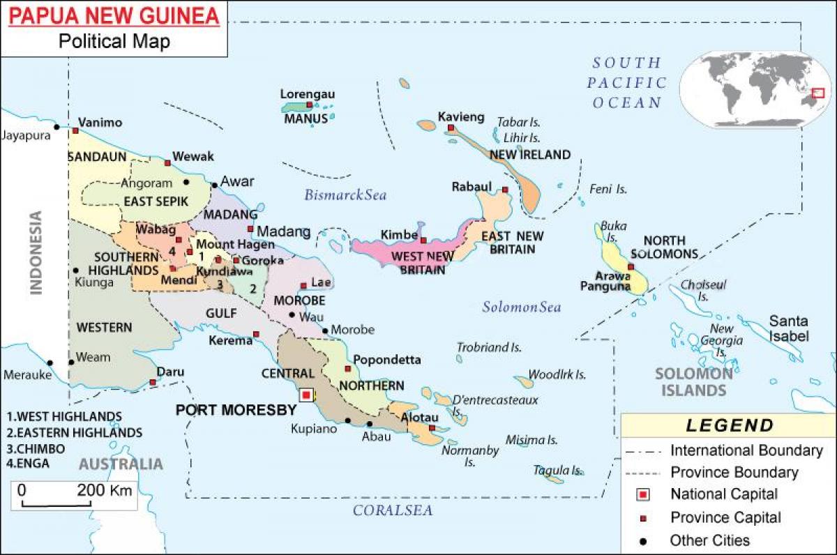 Papua new guinea political map.