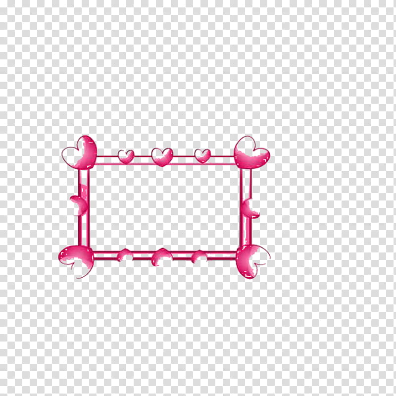 Marco de corazones, pink hearts border illustration.