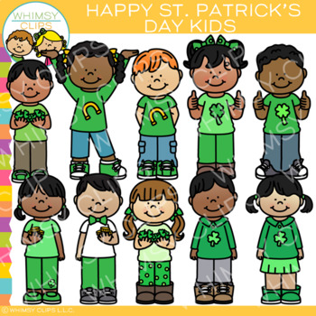 Happy St. Patrick\'s Day Kids Clip Art {March Clip Art} by.