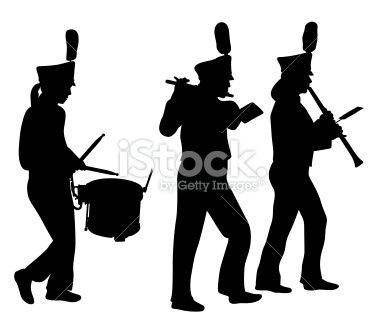 Marching Band Silhouette Clipart.