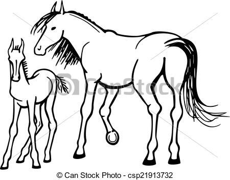 Vectors of Mare and Foal.