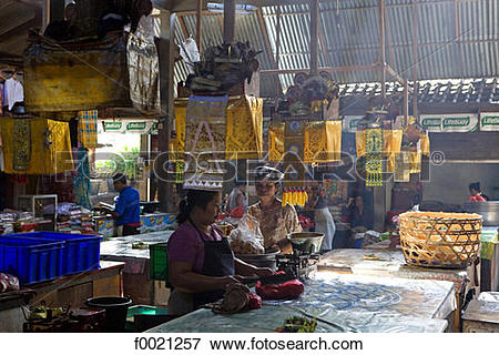 Picture of Indonesia, Bali, Jimbaran, market hall f0021257.