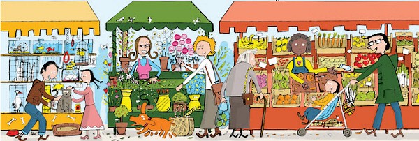 Farmers Market Stall Clipart.