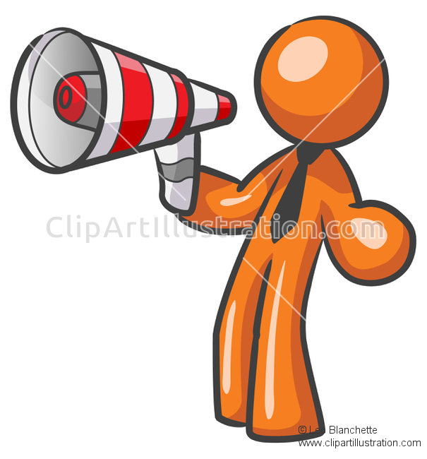 ClipArt Illustration Orange Man Marketer Advertising with.