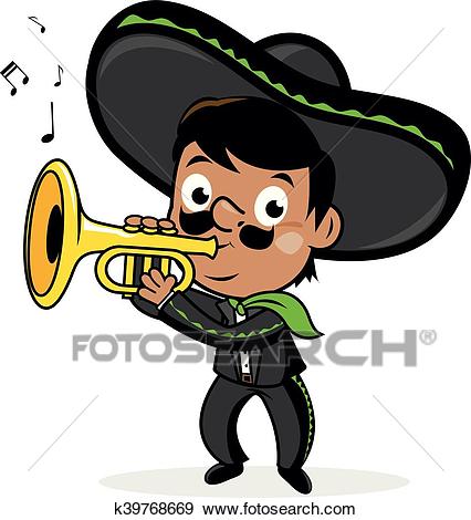 Mexican mariachi man Clip Art.