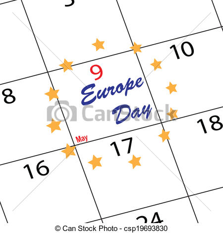 Vectors of Calendar Europe day.