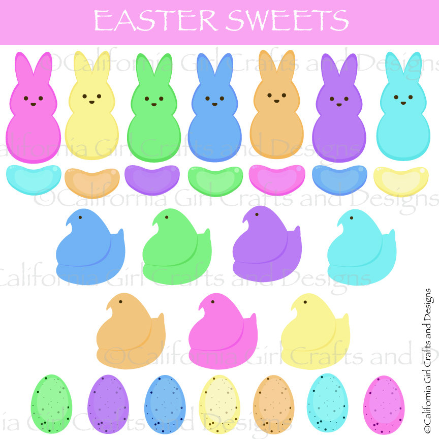 Easter Sweets Candy Clipart Instant Digital Download.