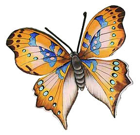 Hand Painted Metal Butterfly in Shades of Brown.