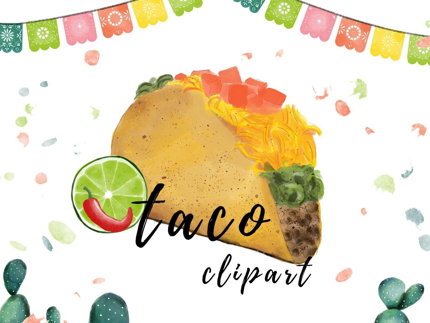 Watercolor Taco Clipart Mexican PNG by turnip on Dribbble.