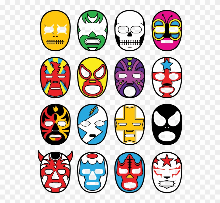 Mexican Wrestling Masks Design Clipart (#4113649).