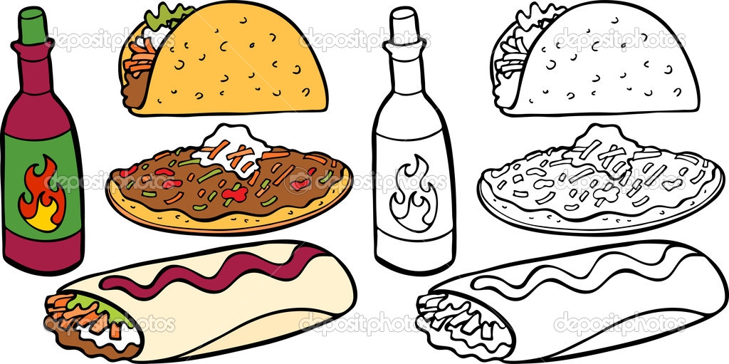 Mexican Food Clipart Images Black And White.