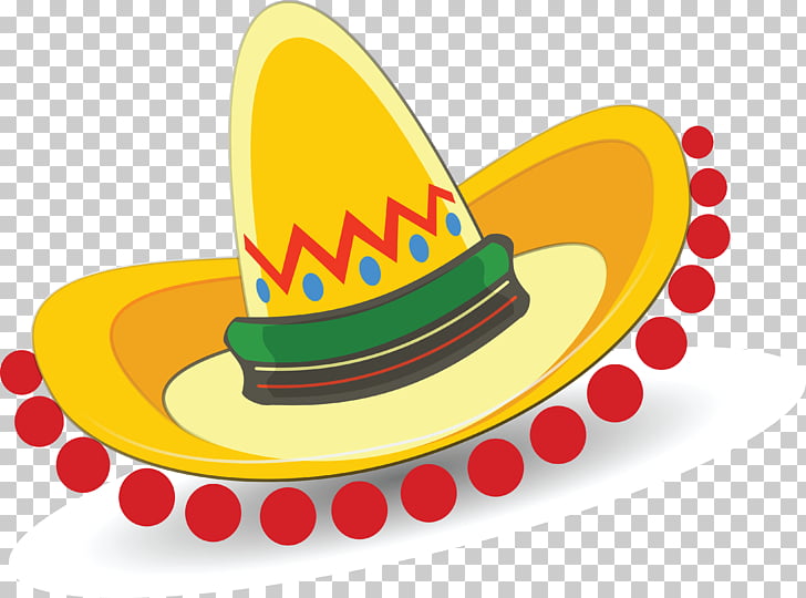 Sombrero Hat , mexican, yellow sombrero illustration PNG.