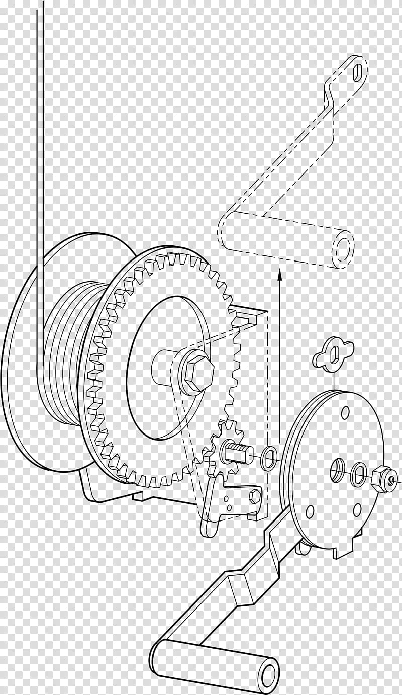 Winch Hoist , mechanical parts transparent background PNG.