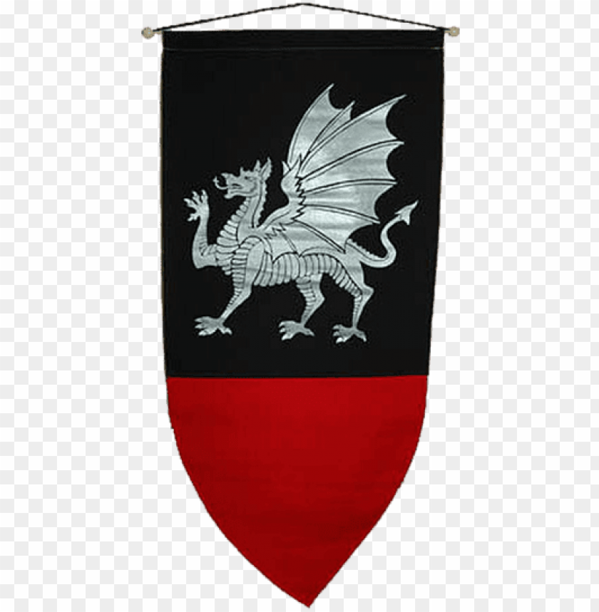 medieval dragon banner PNG image with transparent background.