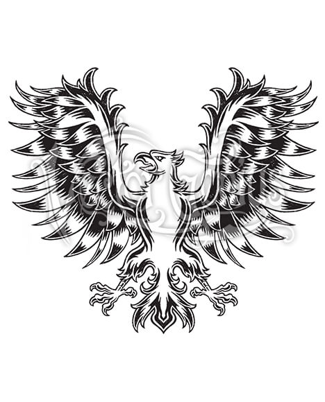 Classic Tattoo Medieval Eagle Wings ClipArt.