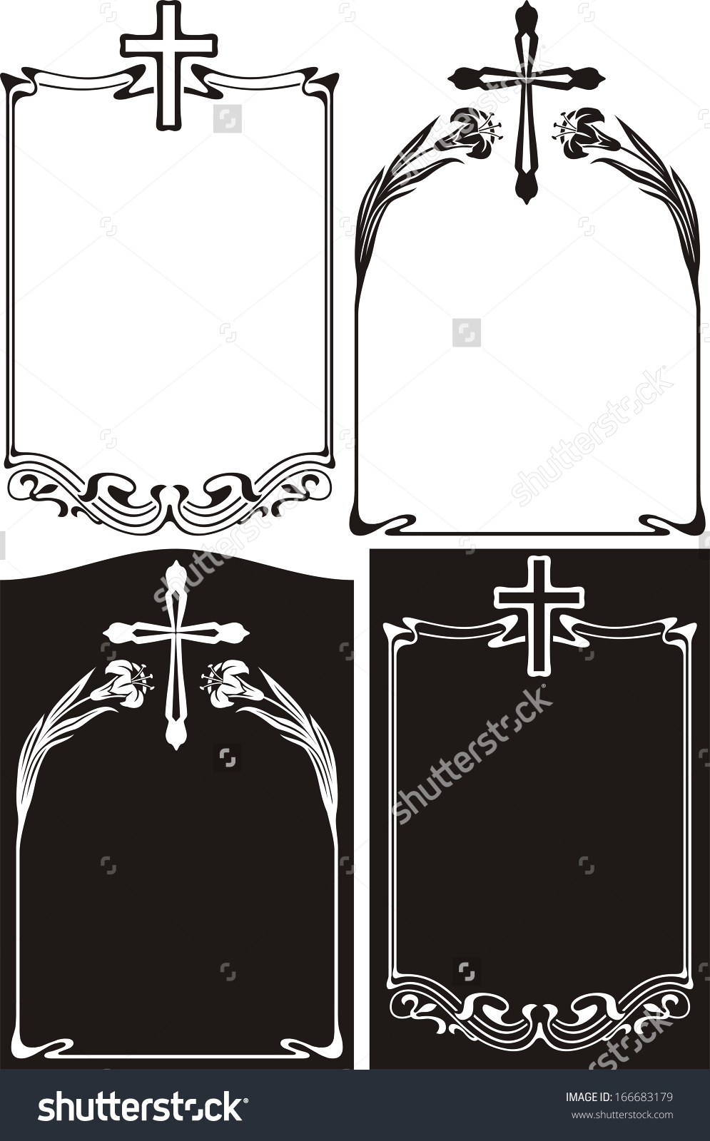 Obituary Memorial Plaque Art Deco Frames Stock Vector 166683179.