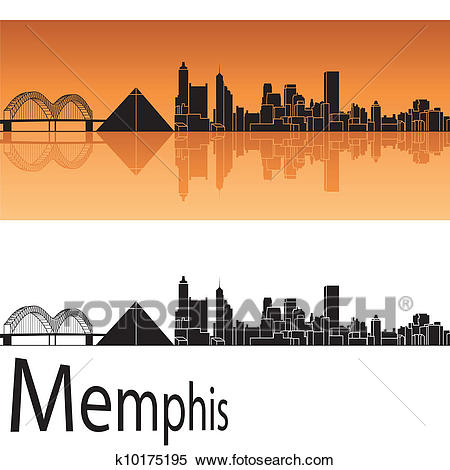 Memphis skyline Clipart.