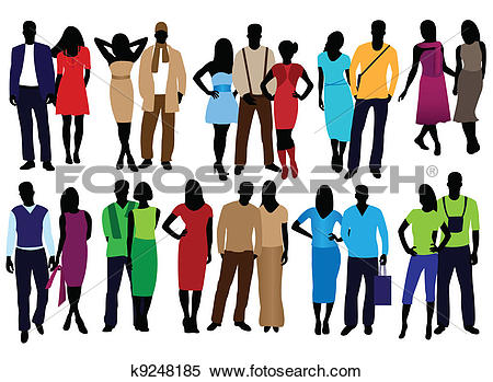 Clipart of men and women fashion k9248185.