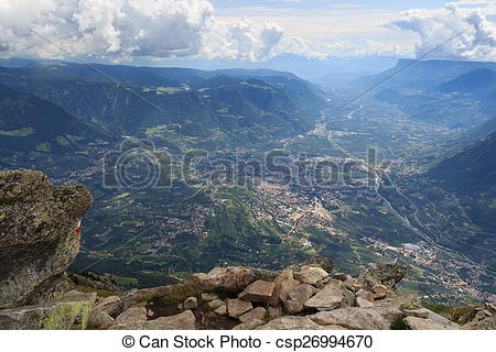 Picture of View from Mutspitze to Meran.