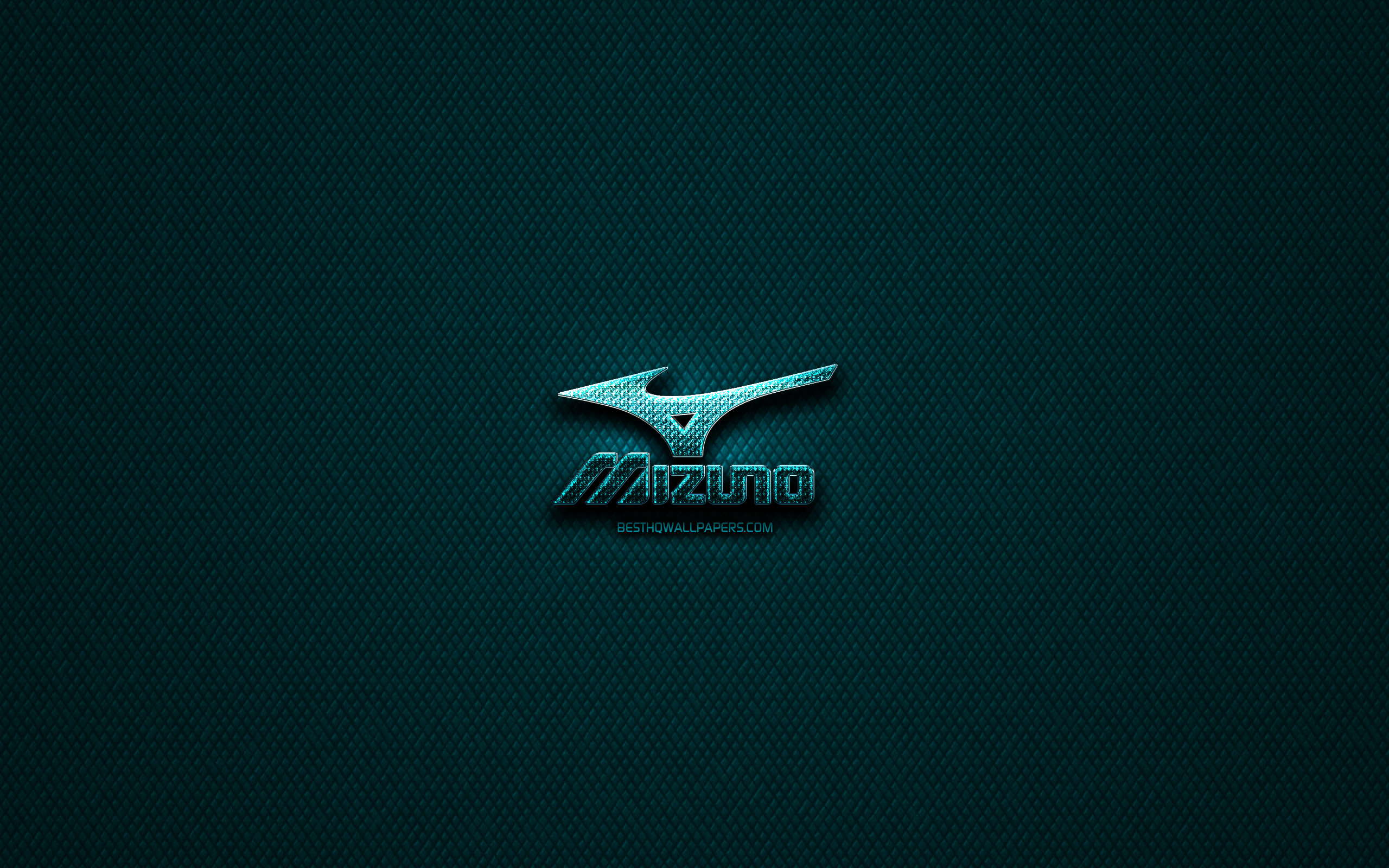 Download wallpapers Mizuno glitter logo, creative, blue.