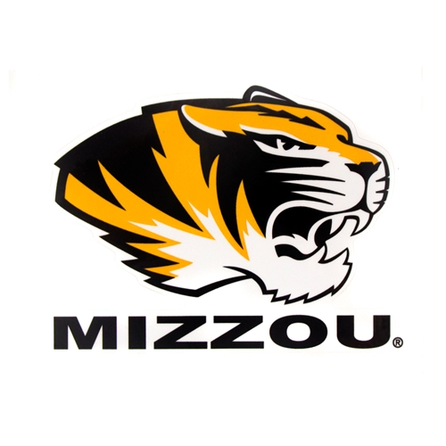 Mizzou Tiger Head Decal Black/gold.