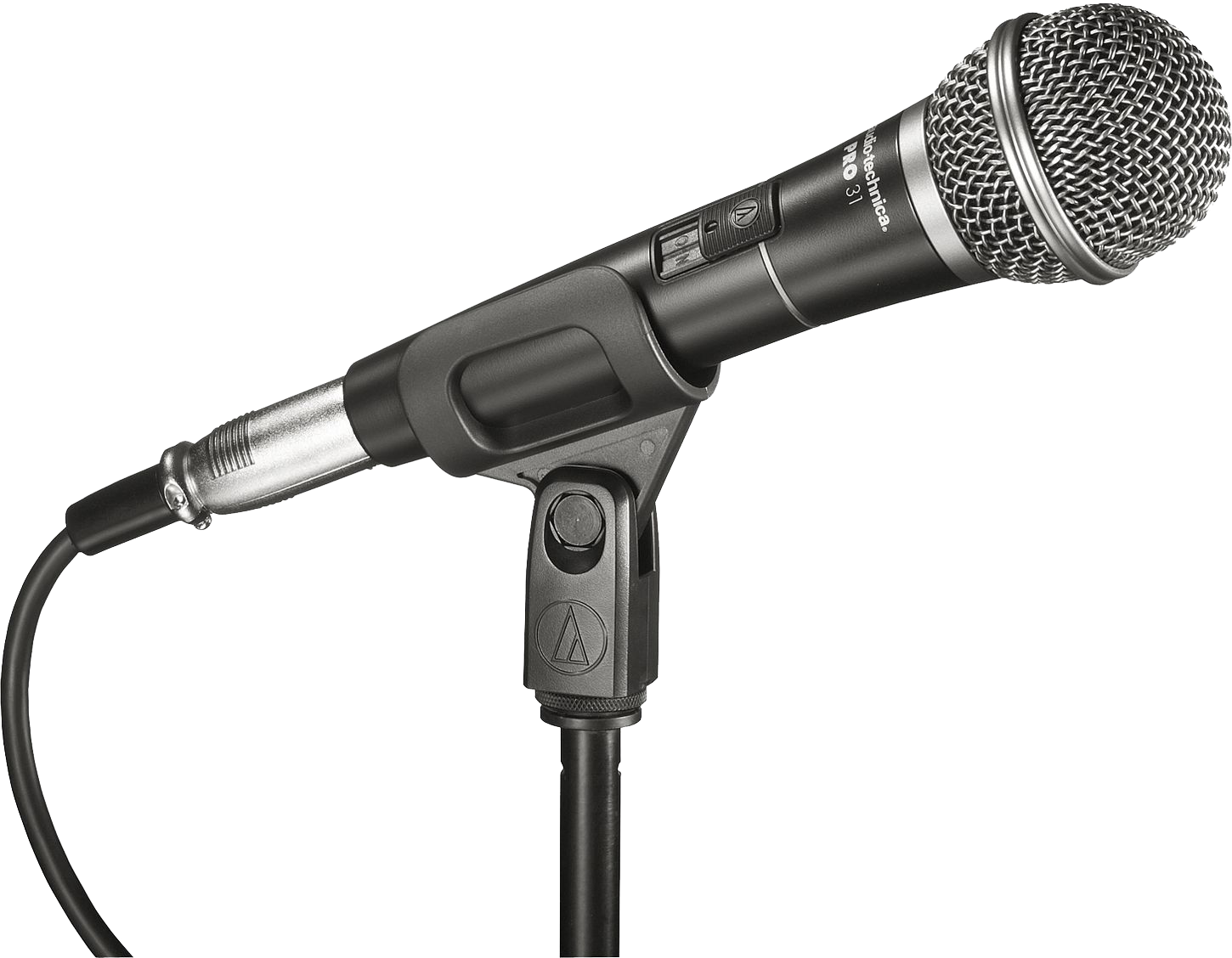 Black audio Microphone PNG Image.