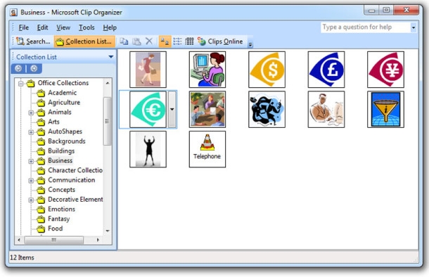 microsoft office clip art gallery.