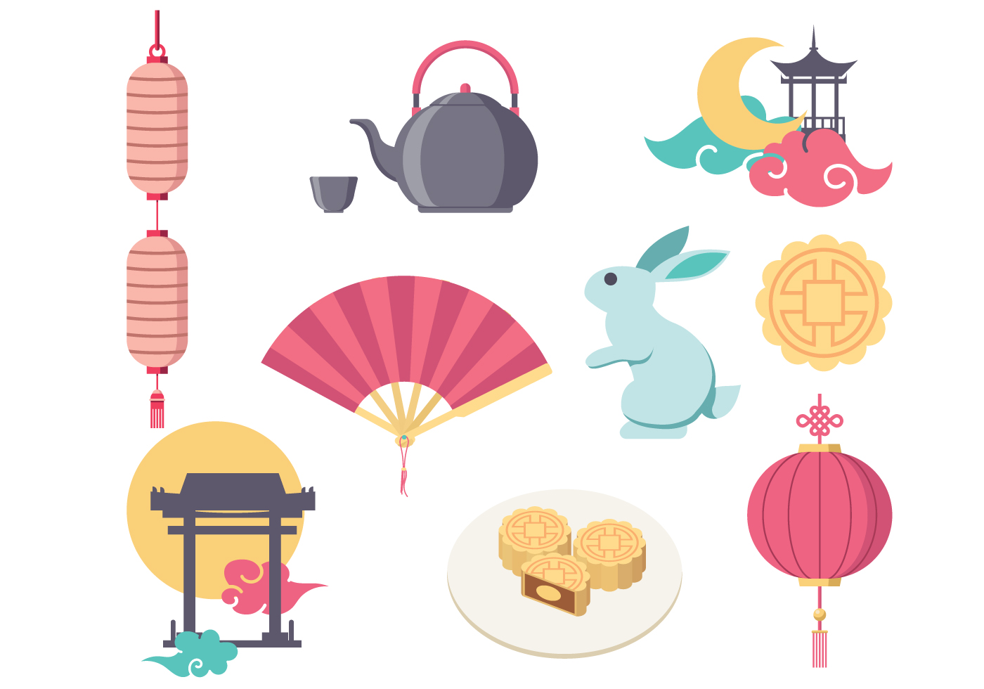 Mid Autumn Festival Vector Icon.