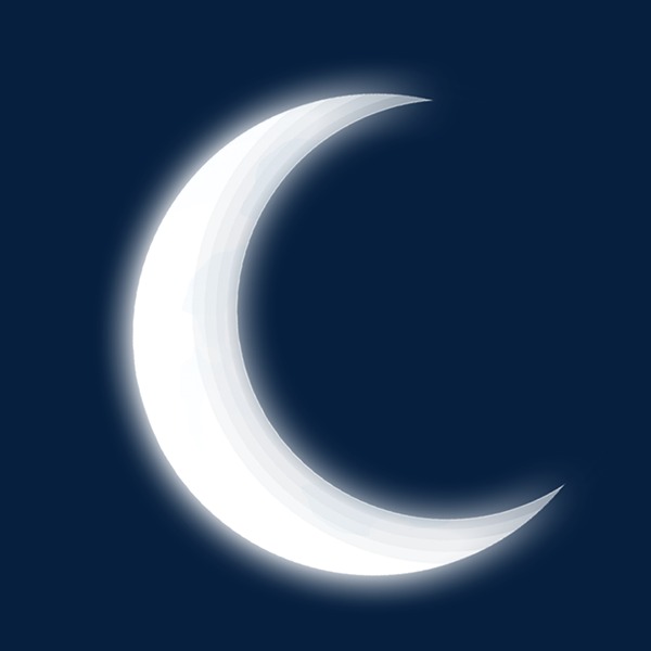 White Moon In The Night, Moon Clipart, White, Vector Moon.