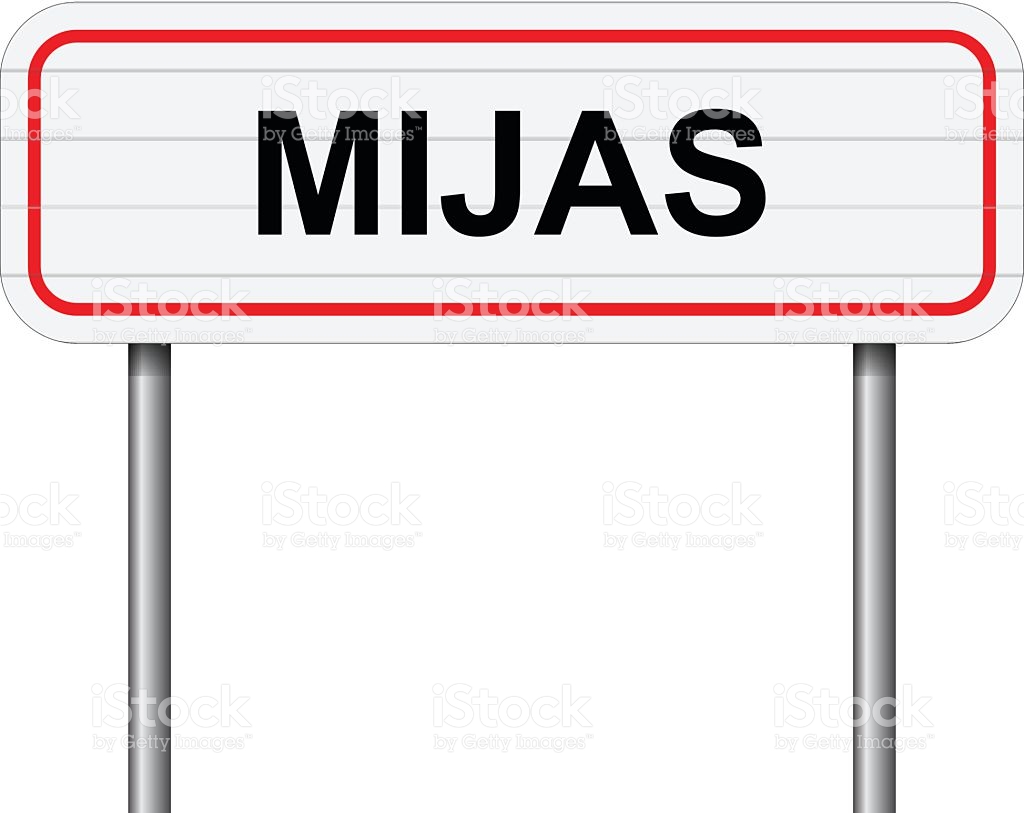 Welcome To Mijas Spain Road Sign Vector stock vector art 504858166.