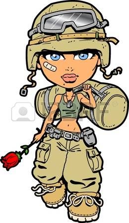 Image result for female soldier characters cartoon in 2019.