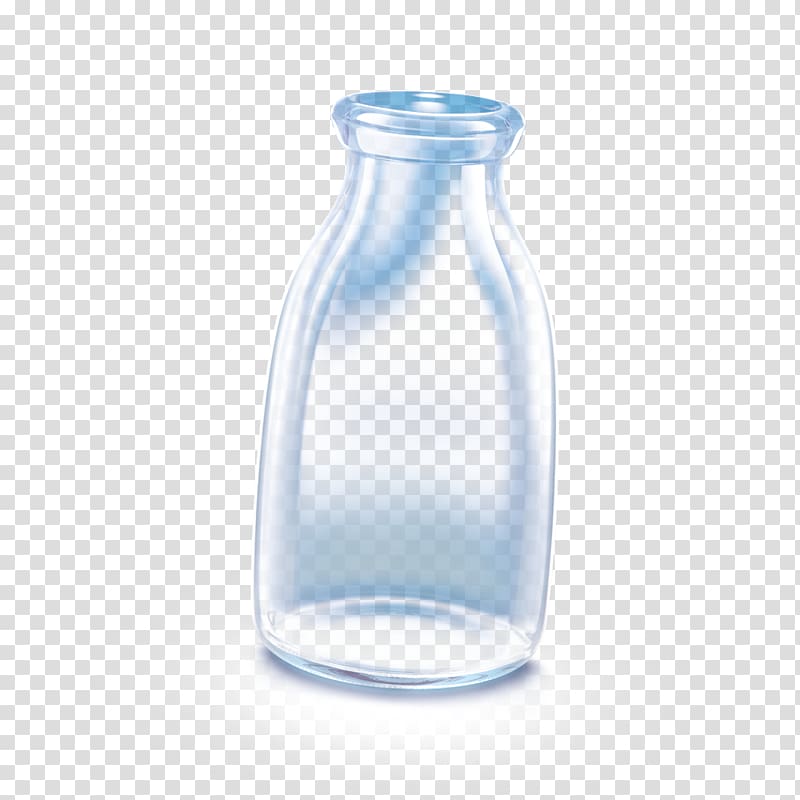 Milk Glass Water Bottles Transparency and translucency.