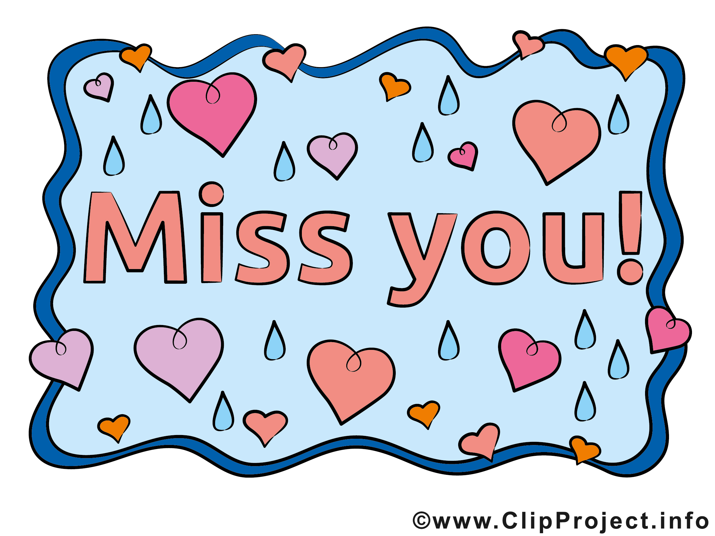 Bildtitel Miss You Karte Clipart free image.