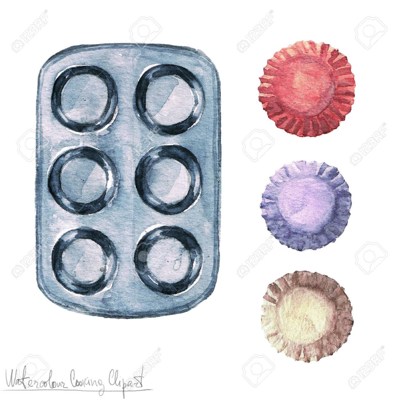 Watercolor Kitchenware Clipart.