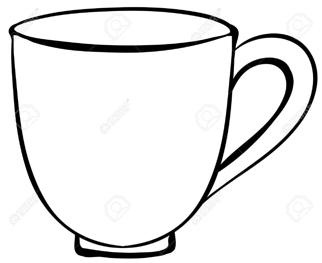 Closeup Plain Design Of Coffee Cup Royalty Free Cliparts.