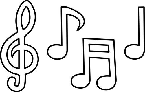 Free Clipart Music Notes Black White.